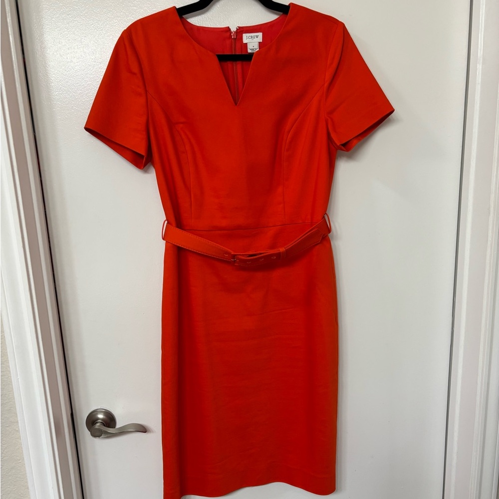 J. Crew Vibrant Orange Midi Dress